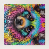 ヴィヴィヴィッドレインボーネオンサイケデリック自然&野生生物 ジグソーパズル (横)