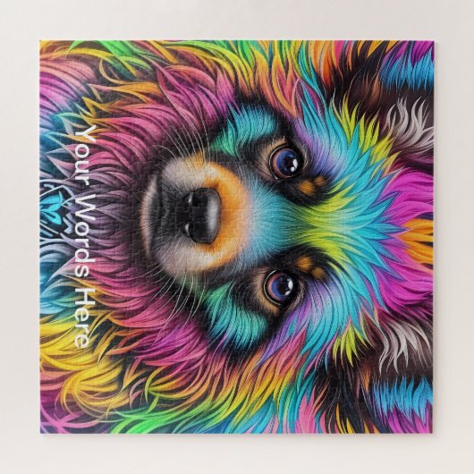 ヴィヴィヴィッドレインボーネオンサイケデリック自然&野生生物 ジグソーパズル (横)