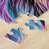 ヴィヴィヴィッドレインボーネオンサイケデリック自然&野生生物 ジグソーパズル (側面)