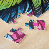 ヴィヴィヴィッドレインボーネオンサイケデリック自然&野生生物 ジグソーパズル (側面)