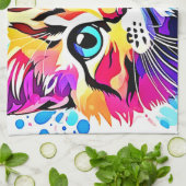 ヴィヴィヴィッド子猫ビベスデザイン キッチンタオル (折り畳み)