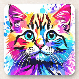 ヴィヴィヴィッド子猫ビベスデザイン コースター