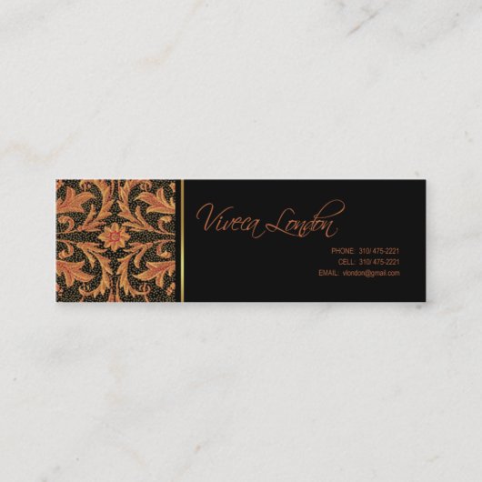 ヴィヴェカロンドンバロックのプロファイルカード スキニー名刺 (正面)