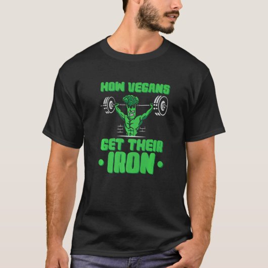 ヴィーガンが鉄分を摂取する方法 ビタミン豊かな野菜 ベジタリアン Tシャツ (正面)