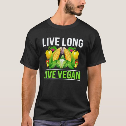 ヴィーガンで長生き Tシャツ (正面)
