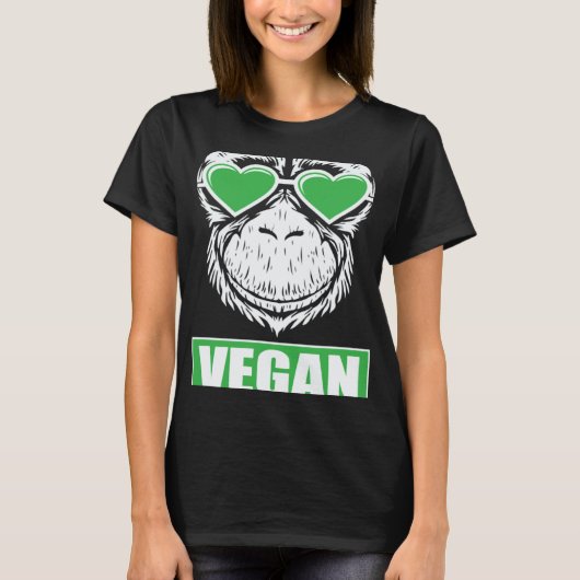ヴィーガンなサル Tシャツ (正面)