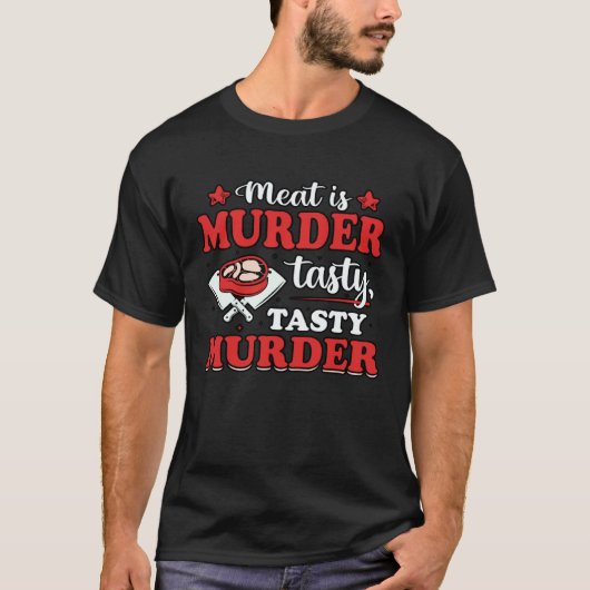 ヴィーガンに反対 ミート セイイング Tシャツ (正面)