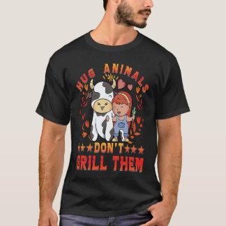 ヴィーガンの格言 ハグしよう 動物を焼くな ヴィーガン ヴィーガン Tシャツ