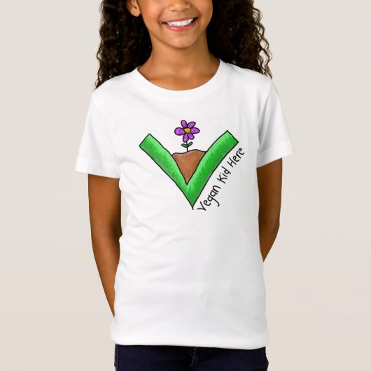 "ヴィーガンキッズだよ" Tシャツ (正面)