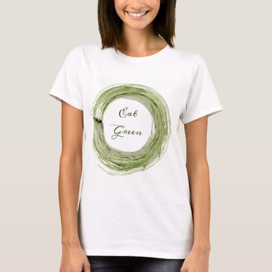 ヴィーガンスローガン「Eat Green」レディースTシャツ Tシャツ (正面)