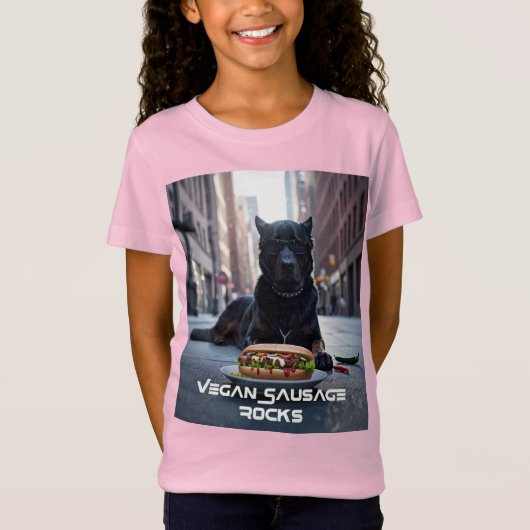 ヴィーガンソーセージ・ロックス - 楽しい Tシャツ (正面)