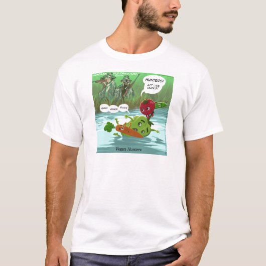 ヴィーガンハンター面白グッズ Tシャツ (正面)