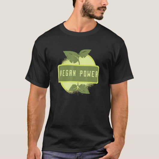 ヴィーガンパワー ベジタリアン 植物 アップル 筋トレ ウォ Tシャツ (正面)