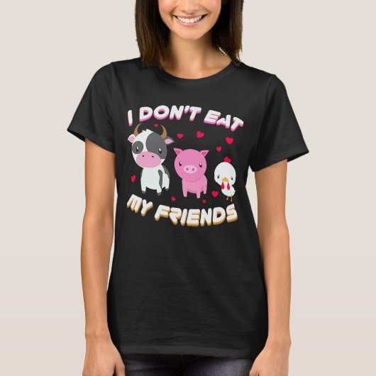 ヴィーガンフルーツベジタリアン友達を食べたりしない Tシャツ (正面)
