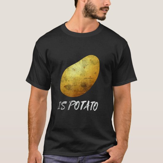 ヴィーガンポテトフライ ポテトのヴィーガン食品 苦難 Tシャツ (正面)