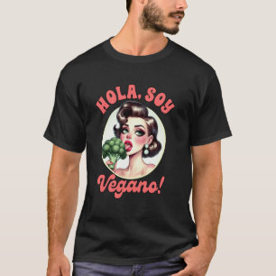 ヴィーガンライフ 菜食主義者 ブロッコリー スペイン語 Hola Soy Ve Tシャツ