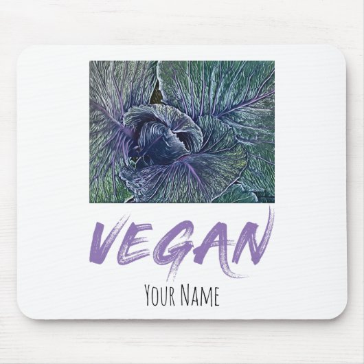 ヴィーガンレッドキャベツヴィンテージギフト マウスパッド (正面)