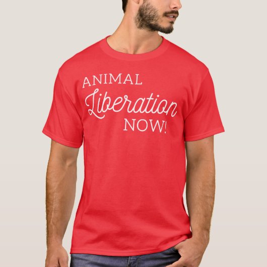 ヴィーガン活動家 Animal Liberation Now 少年 Tシャツ (正面)