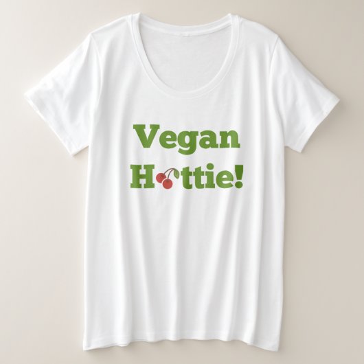 ヴィーガン美人 プラスサイズTシャツ (デザイン正面)