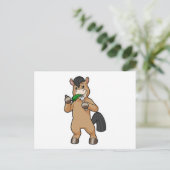 ヴィーガン食を楽しむ馬 ポストカード (スタンド正面)