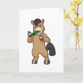 ヴィーガン食を食べる馬 カード (黄色い花)