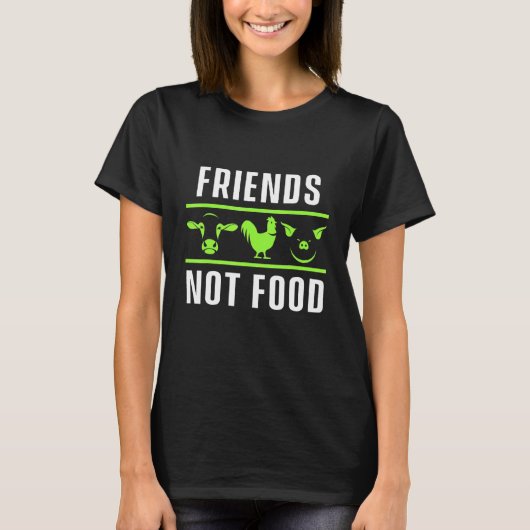 ヴィーガン食品 牛 豚 鶏 非フレンドリー O Tシャツ (正面)