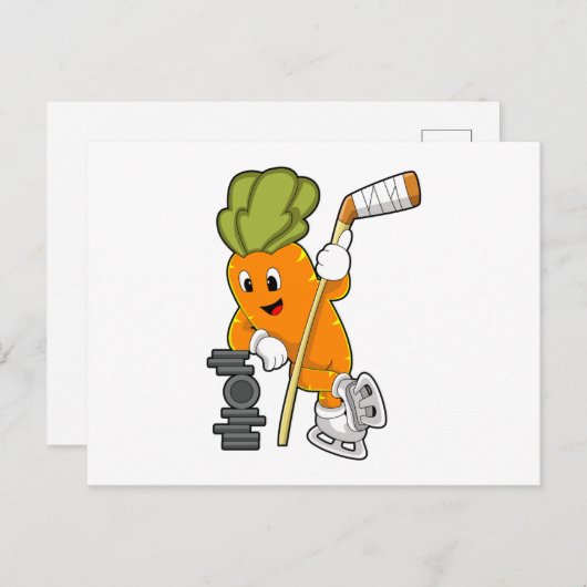 ヴィーガン アイスホッケー アイスホッケーのスティック ポストカード (正面/裏面)