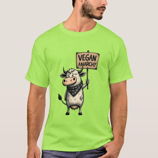ヴィーガン・アナーキー - 反逆の牛の抗議 Tシャツ (正面)