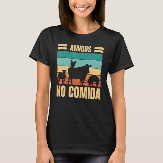 ヴィーガン アミーゴス 食品なし ヴィーガン Tシャツ (正面)