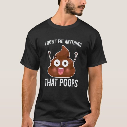 ヴィーガン+ウンチするものは食べない Tシャツ (正面)
