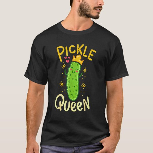 ヴィーガン・キュウリ野菜 ピクルス・クイーン Tシャツ (正面)