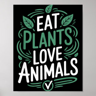 ヴィーガン フード ラバー 植物を食べ、動物を愛そう ポスター