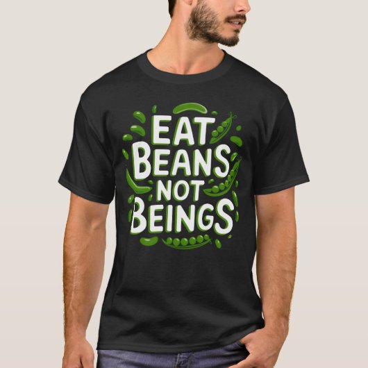 ヴィーガン フード 自然 植物 豆 おもしろ Tシャツ (正面)
