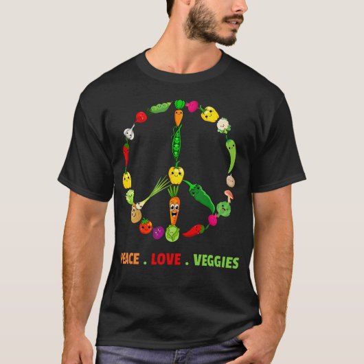 ヴィーガン+フード+野菜好きのためのクールな野菜アート Tシャツ (正面)