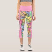 ヴィーガン・プリンセス カラフルフラワーマンダラ カプリレギンス (正面)