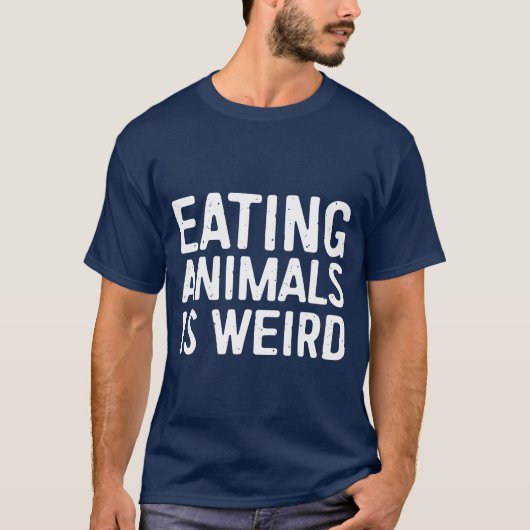 ヴィーガン プレゼント 動物を食べるのは変だ ベジタリアン Tシャツ (正面)