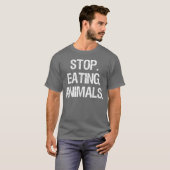 ヴィーガン+ベジタリアンの友達のための動物を食べるのをやめよう Tシャツ (正面フル)