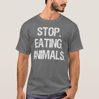 ヴィーガン+ベジタリアンの友達のための動物を食べるのをやめよう Tシャツ