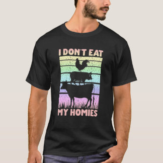 ヴィーガン+ベジタリアンの格言 私は仲間を食べない 1 Tシャツ