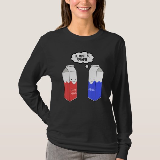 ヴィーガン+ベジタリアン+フード+大豆ミルク+スペイン Tシャツ (正面)