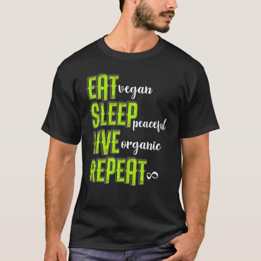 ヴィーガン+ベジタリアン+ライフスタイル Tシャツ (正面)
