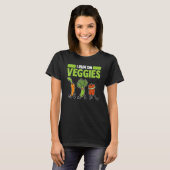 ヴィーガン+ベジタリアン+ヴィーガンフード+野菜+人参+ブロッコリーで走る Tシャツ (正面フル)