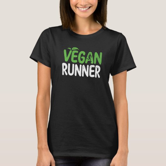 ヴィーガン ランナー ヴィーガン 菜食主義 食事 男性 アスリート ウォ Tシャツ (正面)