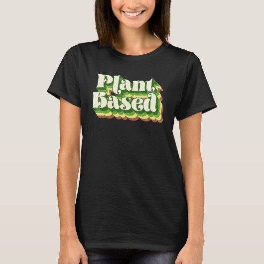 ヴィーガン+植物ベース+植物の力+野菜+草食動物 Tシャツ (正面)