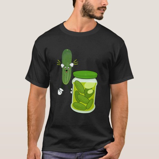 ヴィーガン+菜食主義者のためのCheeky Pickle Jar Tシャツ (正面)
