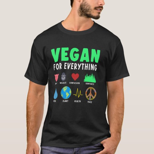 ヴィーガン+菜食主義者+オーガニック+動物+食品+草食動物 Tシャツ (正面)