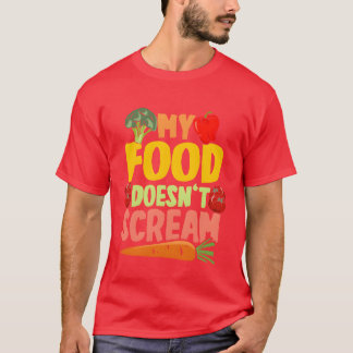 ヴィーガン 菜食主義者 私の食べ物は絶叫しない レトロ Tシャツ