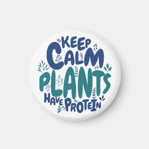 ヴィーガン Keep Calm 植物にはタンパク質がある ヴェジタリアン楽しい マグネット