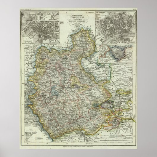 ヴィースバーデンとフランクフルトドイツ ポスター (正面)