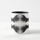 ヴィース 抽象的な黒い翼 アルコールインクアート マグカップ (中央)